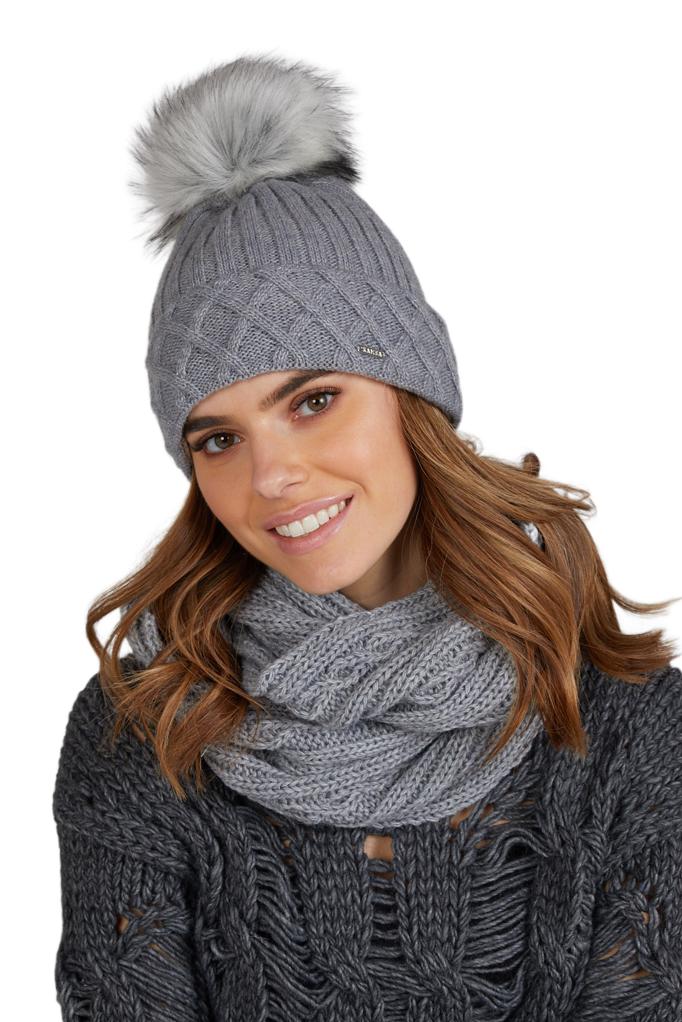 Messina Women' Winter Hat with Pompom Color Gray