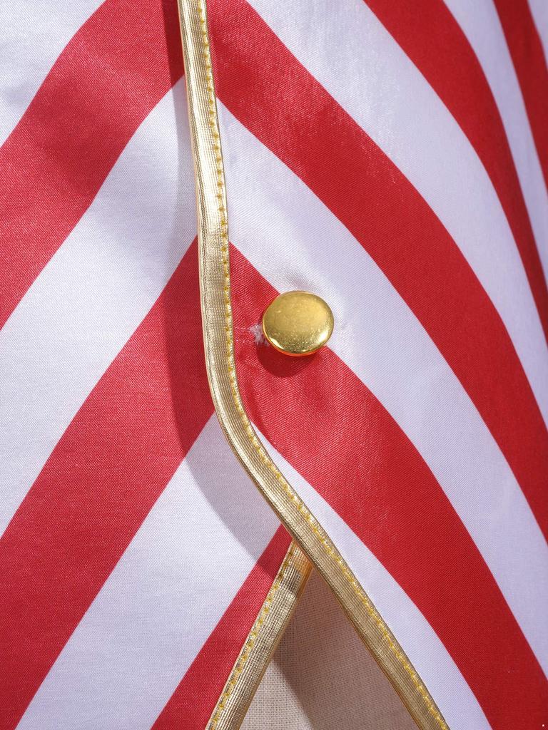 Детский рождественский костюм-жилет V-образный вырез заостренный низ полосатый узор жилет на пуговицах сценический партийный жилет куртка