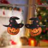 Themed Halloween Cat Pumpkin Skull And Dog Pattern Women Acrylic Earrings