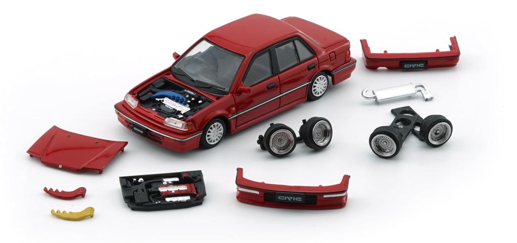 BM CREATIONS Honda Civic EF2 1991 Красный Завершенный продукт 1/64 (Правый руль)
