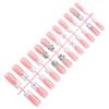 24PCS Nude Pink Long Fake Nails with Bowknot Easy Effortless Application to Nails for Hot Girl Dress Matching