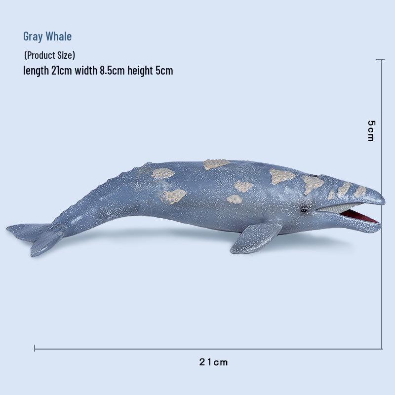 Cross-Border Marine Life Model Toy: Gray Whale, Orca, Humpback, Narwhal, Great White Shark