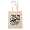 Tote Bag - PLANETEE - J’peux Pas J’ai Kayak - Coton Fairtrade 180 G/m² - 42×37 Cm (10 L) - Anses Longues Épaule