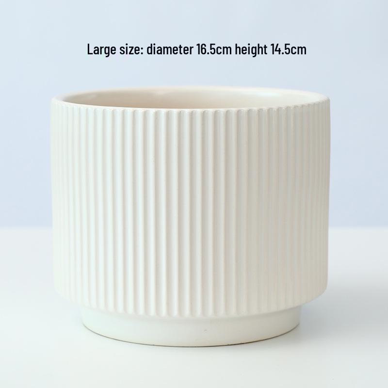 Керамический горшок для орхидей - Белая легкая роскошь, Минималистичный скандинавский дизайн для гостиной