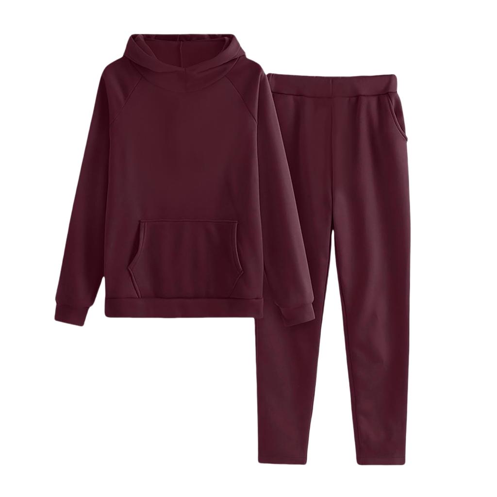 Children's Solid-color Loose Sweatshirt And Sweatpants Casual Sportswear Set