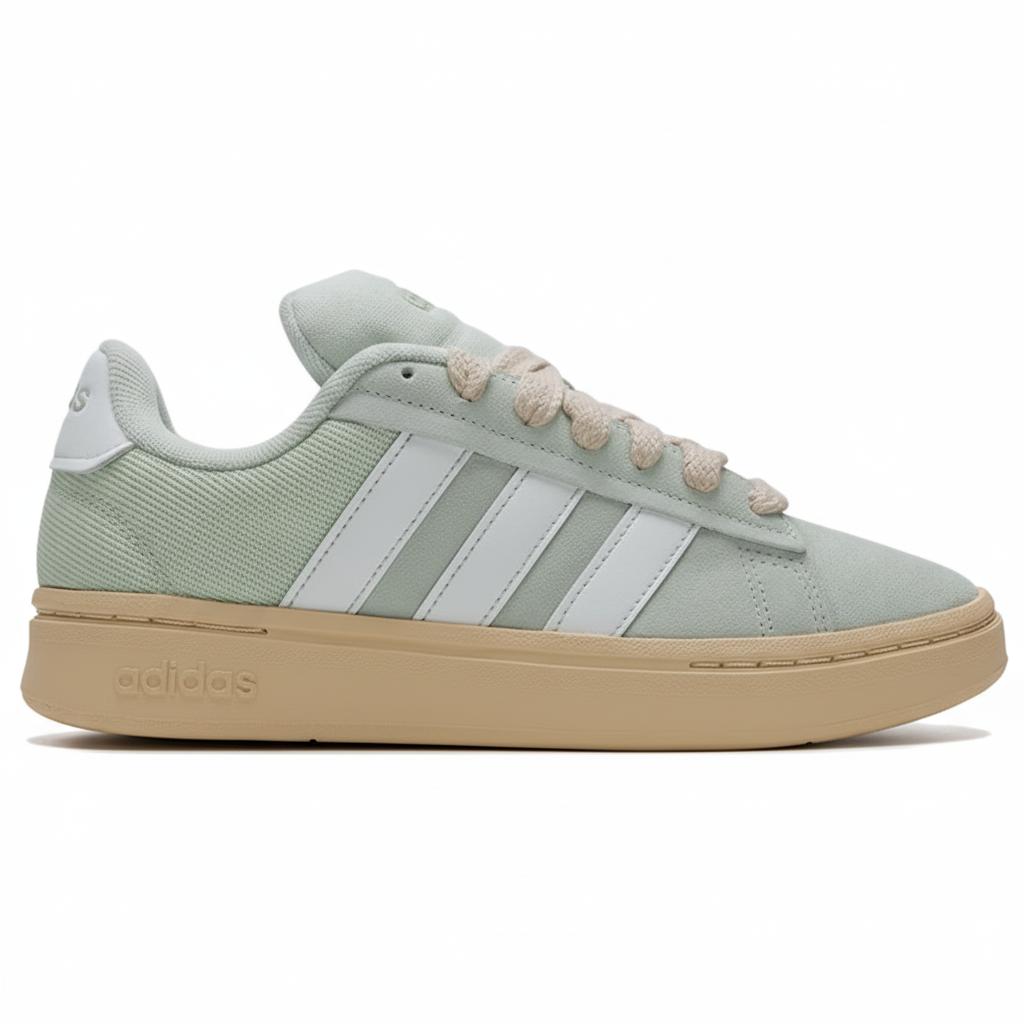 adidas GRAND COURT ALPHA 00S Текстиль, Синтетическая кожа, Замша (расщепленная коровья кожа) Низкие кеды для скейтбординга Женские Светло-зеленый IH1350