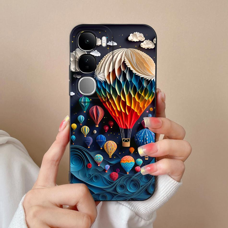 Чехол для Vivo V40 Lite V40SE Y200 Y300 Мягкий Жидкий Силикон Корпус Телефона Для Vivo V40Lite V40 SE 80W Полная Защита Задняя Крышка
