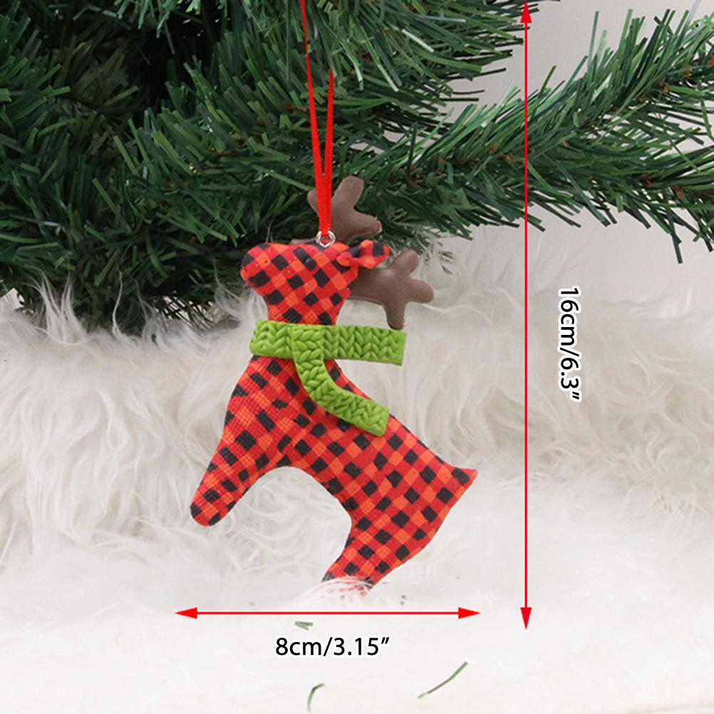 Christmas Tree Cute Elk Decorations Hanging Pendant Soft Pottery Deer Craft Ornament Xmas Ornaments for Home New Year