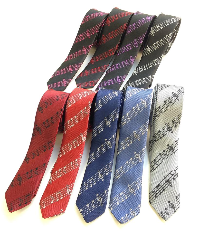 Галстук с рисунком в виде музыкальных нот, который заставляет вас чувствовать, что вы слышите музыку [Похмелье] [Сделано в Японии] (черный/розовый)