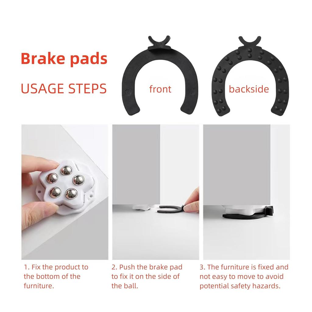 4 шт. Самоклеящиеся Мини Поворотные Колеса Самоклеящиеся Колесики Без Шума Вращающиеся на 360° Колесики для Малой Бытовой Техники, Мусорного Ведра и Мебели