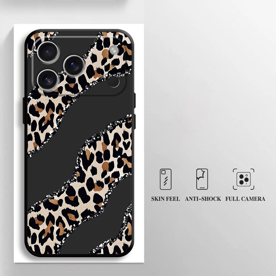 Минималистичный чехол с леопардовым принтом для Apple iPhone 17 Pro Max XR XS MAX 12 16 13 14 11 Air 15 Pro 7 8 Чехол для телефона Funda