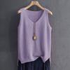 Oversize Undershirt Vest Women Sleeveless Vintage Loose Sweater Vest Linen Casual Vneck Vest