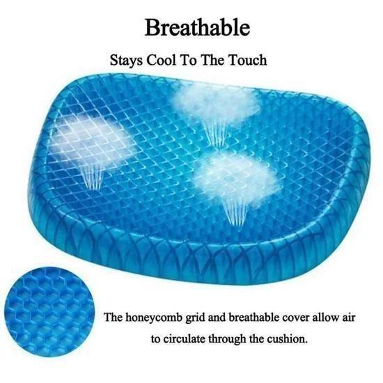 KIN Egg Sitter Seat Cushion Coussin orthopédique de siège de gel nid d'abeille respirable Coussin de confort Coussin de Chaise Bl