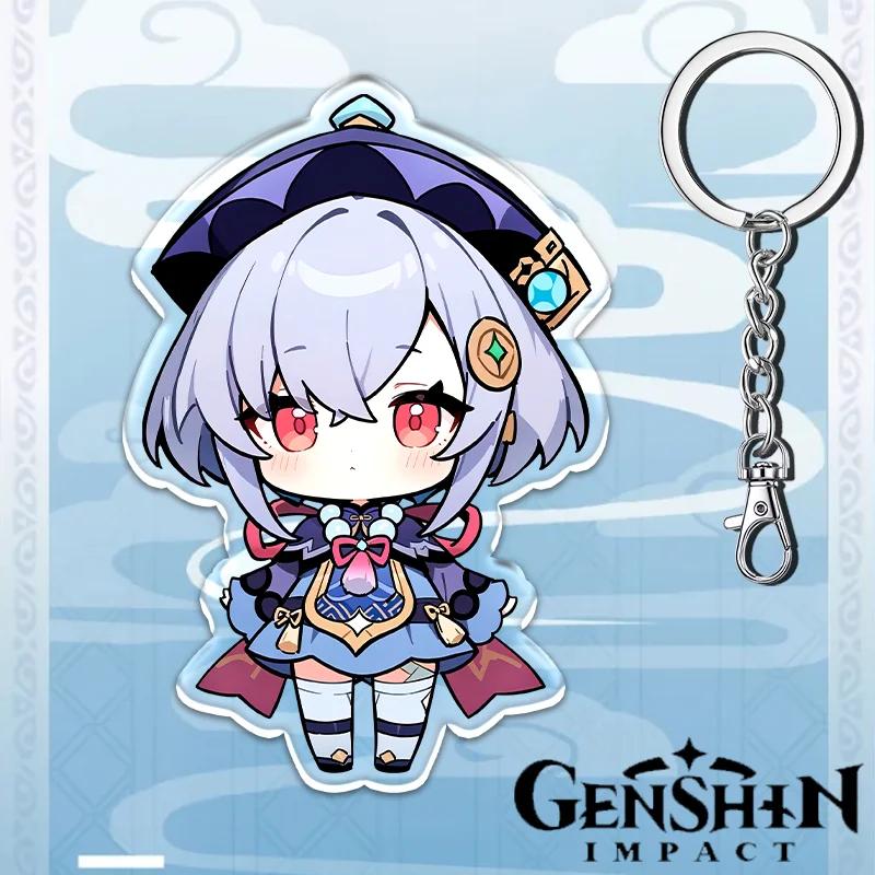 12см Акриловый брелок Genshin Impact Аксессуары для студенческого рюкзака Ху Тао Ёимия Чжун Ли Райдэн Сёгун Аксессуары Подарки на вечеринку