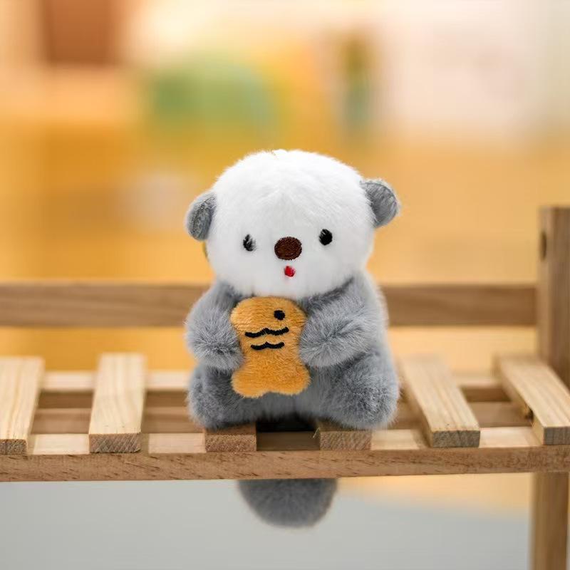 Милый плюшевый кулон-брелок Mizuse, мультяшный, ест рыбу, длинный хвост, маленькая коала, книжная кукла, украшение для сумки, подвеска для ключей автомобиля