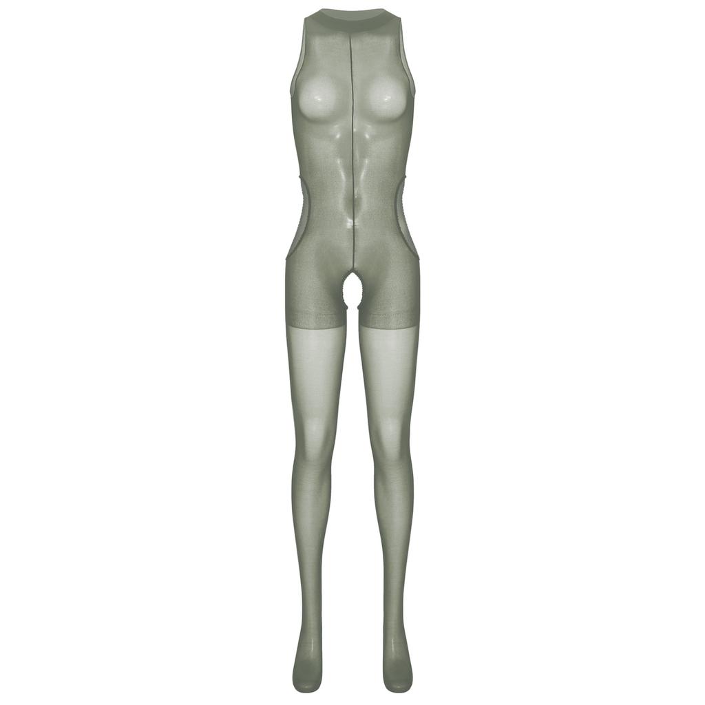 Женское боди с вырезом, прозрачное боди без рукавов, однотонное эластичное нижнее белье, комбинезон