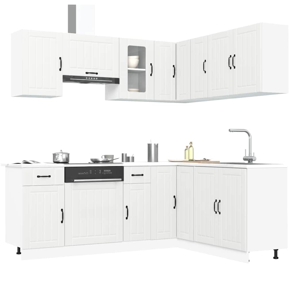 11 Piece Kitchen Cabinet Set Kalmar White Particleboard