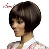 Cool Woman Short Straight Bob Party Naturally Cosplay Wigs A Mix Of Colored Hair