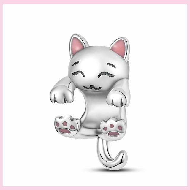 925 Silver Sister Heart Wedding Charm For Original Bracelet Cat Nurse Angel Jewelry Beads Spacer Stopper