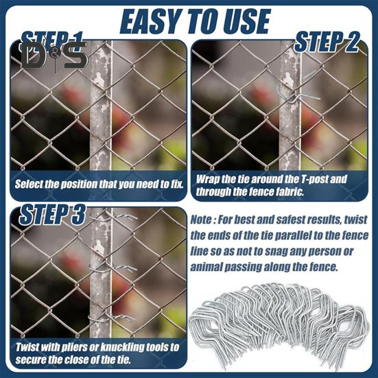 100 шт. оцинкованных зажимов для проволоки для забора, простая установка, надежные металлические зажимы для столбов забора для любителей делать все своими руками