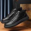 Повседневная обувь мужская на шнуровке модные удобные мягкие кожаные кроссовки средней высоты роскошные мужские ботинки деловая обувь для работы на открытом воздухе