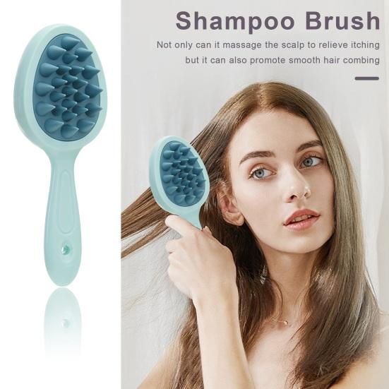 Двусторонняя зубчатая щетка для шампуня с длинной ручкой для массажа кожи головы, портативная расческа для распутывания влажных и сухих волос, инструмент для чистки волос, скребок для тела