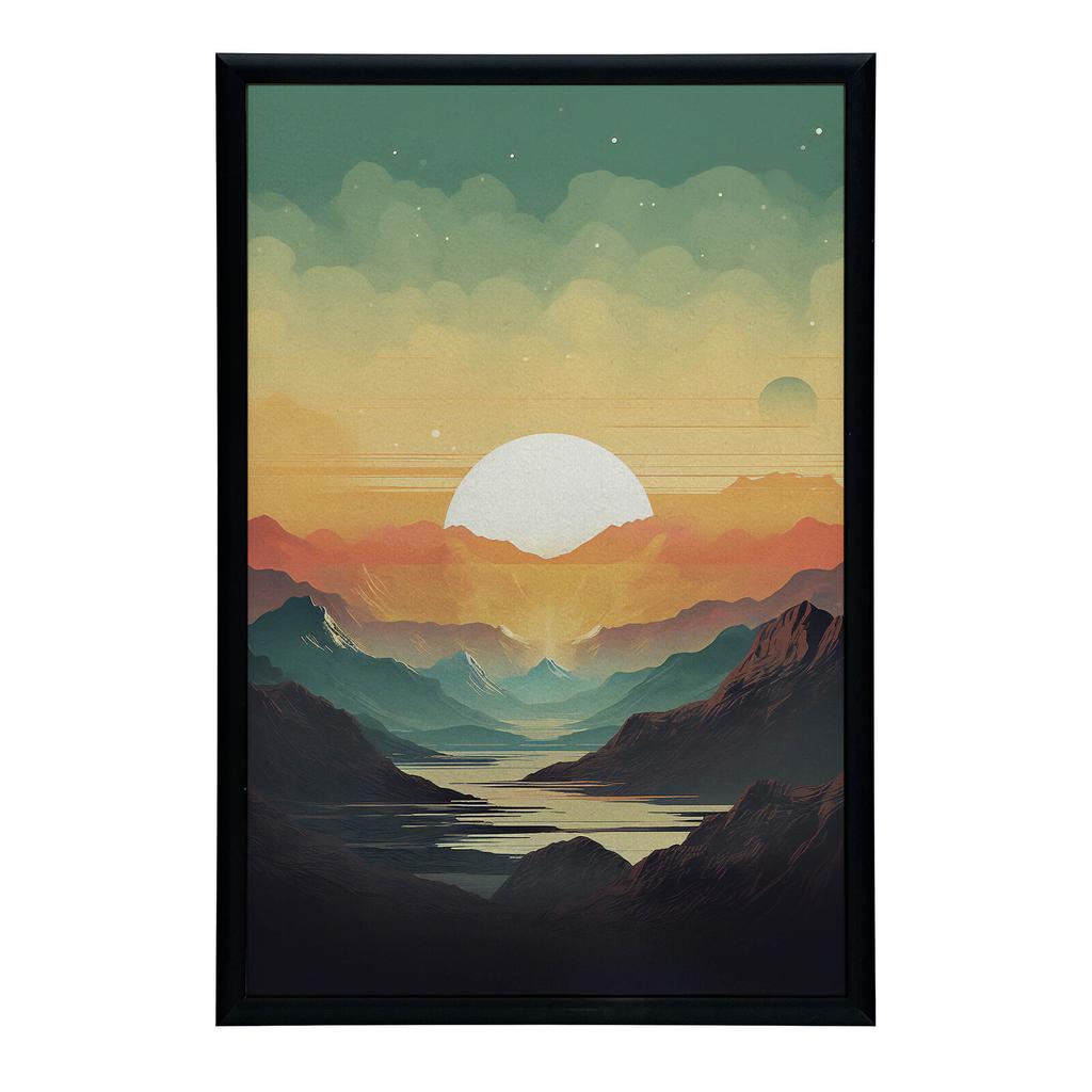 Spokój Górskich Pasteli Spokój Górskich Pasteli, 50X70 Cm, Rama Aluminiowa Czarna, Papier Matowy 230 Gsm