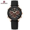 NAVIFORCE NF5045T 5045 Fashion Women Watch Silicone Band Analog Quartz Movement Wristwatch Waterproof Calendar Luminous Watch