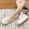 Мода 2024 года, горячая распродажа, короткие плюшевые теплые кроссовки для женщин, обувь на шнуровке, новые повседневные удобные нескользящие женские туфли на толстой подошве