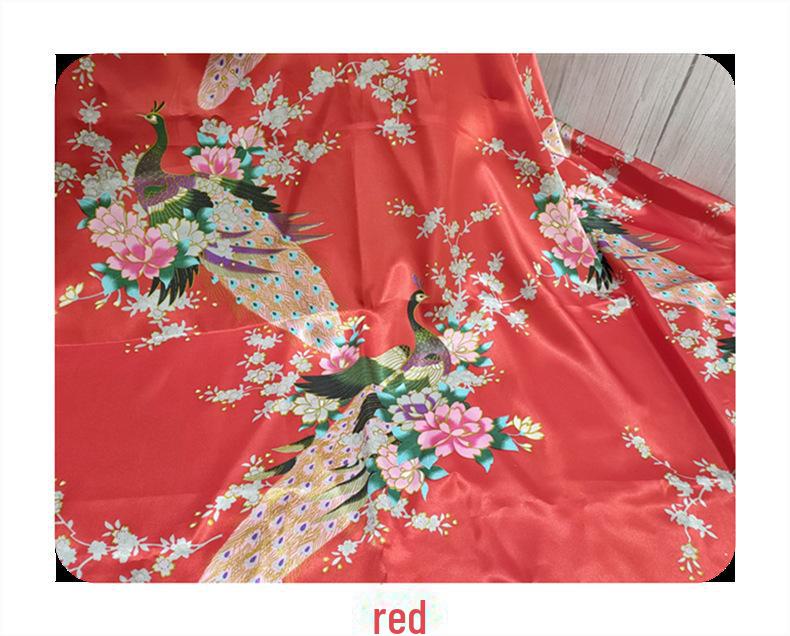 «Ткань ципао с принтом из атласного шелка и лента для головного убора»