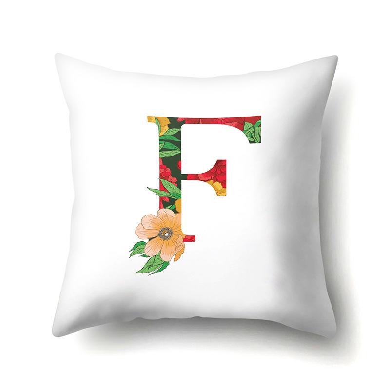 Полиэстеровая наволочка Акварельные цветы Принт для украшения автомобиля 26 английских букв Домашняя наволочка для подушки