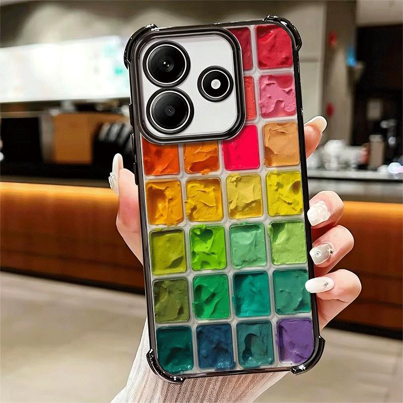 Watercolors Set Paint Palette Soft Phone Case For Xiaomi Redmi Note 14 15 Pro Plus 13 12 11S 11T 5G 10 9S 9 Plating Anti-Fall Fu