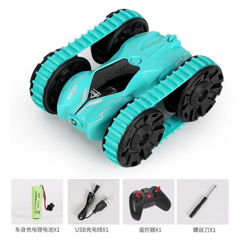 New Year Gift 2.4G Remote Control Roll-over Tracked Tank Double-sided Stunt Car Dipper Car Children's Gift Toy Car