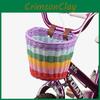 Childrens Bicycle Basket With Vintage Woven Design And Bell For Kids Cycling Adventures
