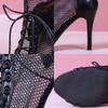 Модные женские туфли-лодочки, сексуальные босоножки на высоком каблуке, женские босоножки с открытым носком, полые танцевальные туфли для вечеринок, сетчатые босоножки на шнуровке, женские босоножки