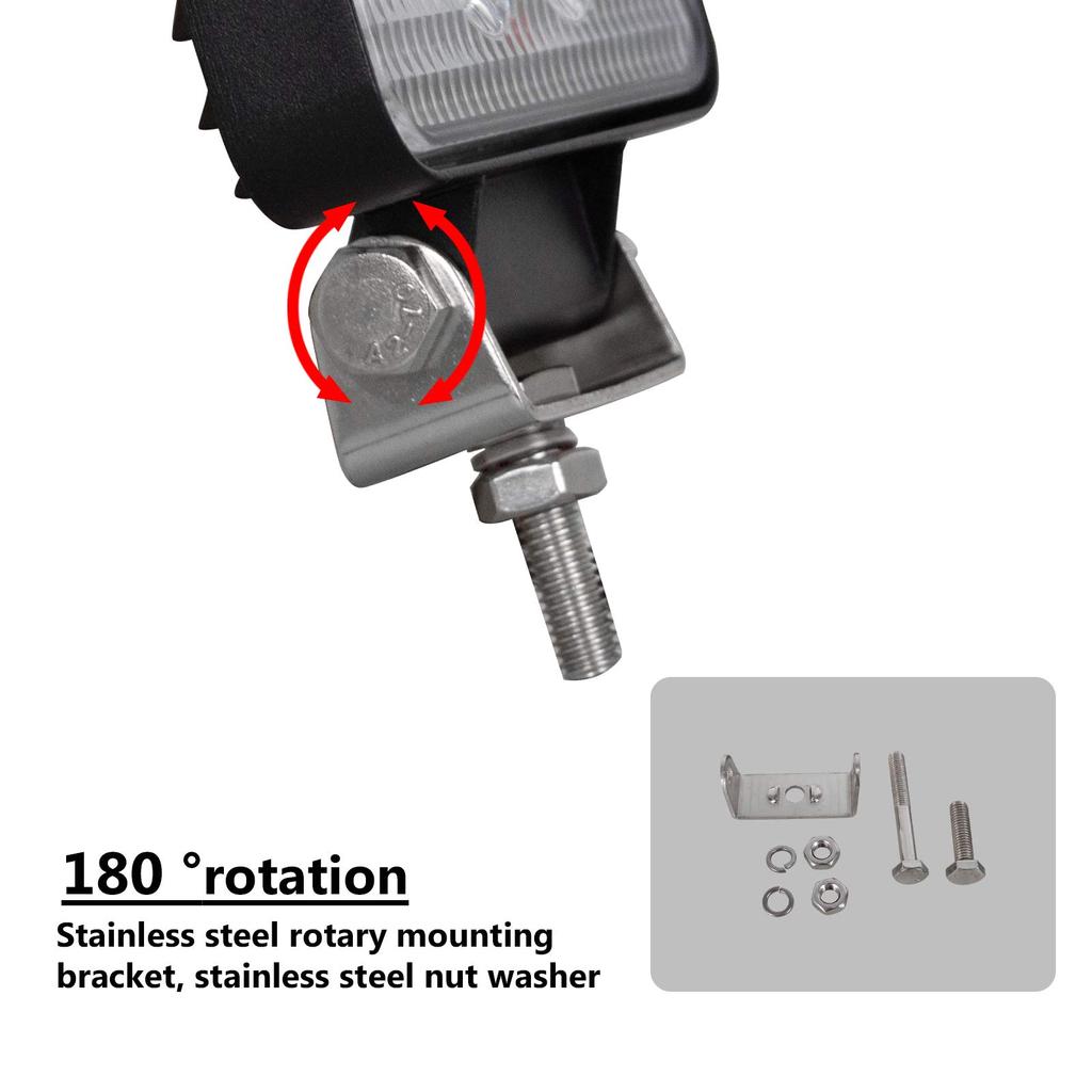 RIGIDON 27 Вт рабочий свет квадратный 4 дюйма светодиодный рабочий свет палубный свет набор из 2 светодиодных прожекторов световая панель универсальная 12 В-24 В