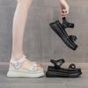 Roman Sandals Women's Summer 2025 New Thick-soled Heightening Casual Versatile Lazy Beach Shoes Velcro Outer Sandals