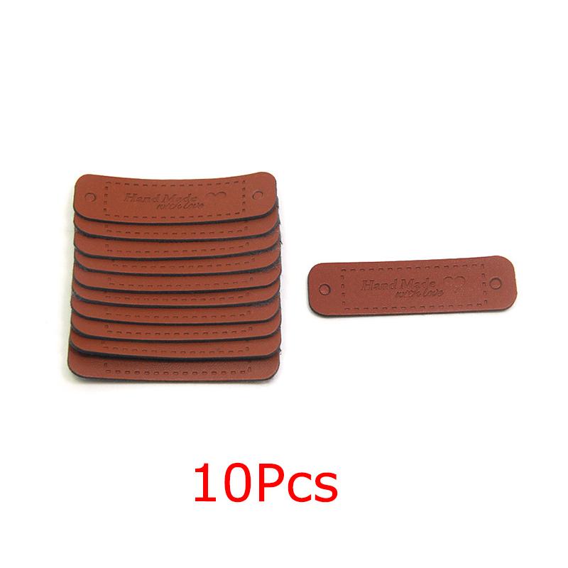 10 ШТ./УПАК. Кожаная этикетка с горячим тиснением, бирки для классификации одежды, подарочная упаковка, тканые изделия