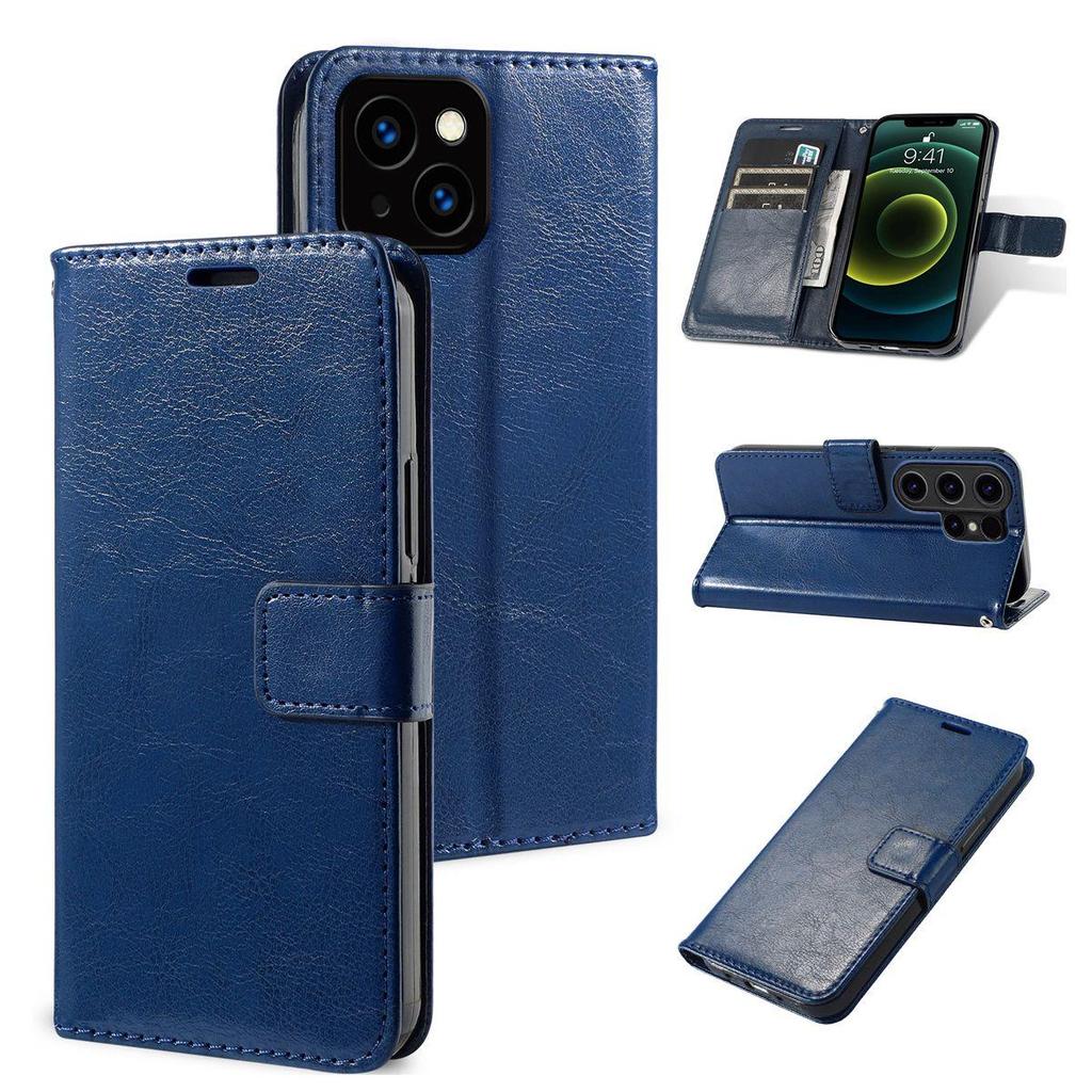 Чехол для телефона из ПУ кожи с текстурой Crazy Horse для iPhone 15 Plus, 14 Plus, Mini, 13, с отделениями для карт и карманом для наличных