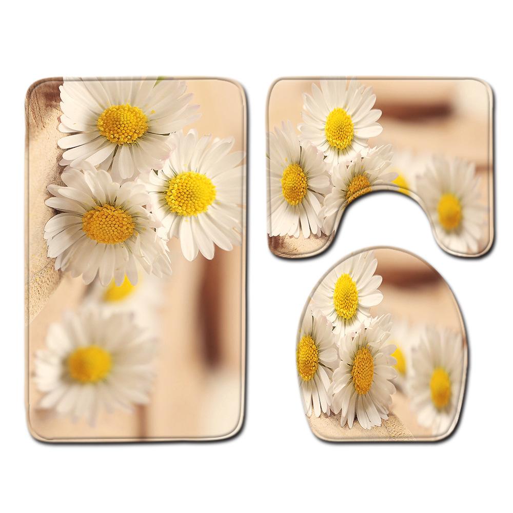 Маленький свежий ванный туалет трехкомпонентный коврик для пола кухня противоскользящий коврик для двери ковер для спальни