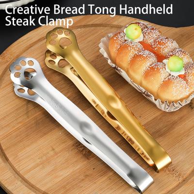 Щипцы для еды с удобной ручкой, кошачья лапка, нержавеющая сталь, портативный ручной зажим для хлеба, зажим для приготовления пищи на гриле, кухонный гаджет