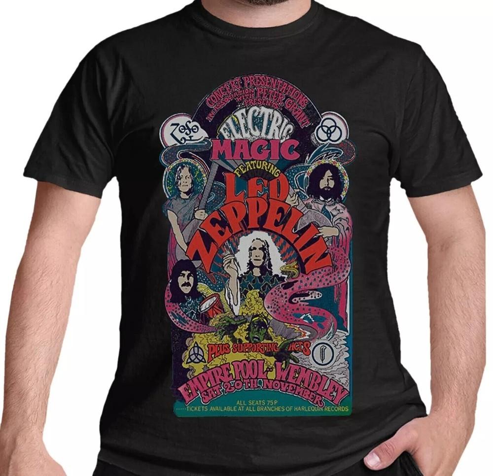 Led Zeppelin Электрическая Магия Рок-группа Концерт Роберт Плант Футболка Размер S-5XL Унисекс Футболка