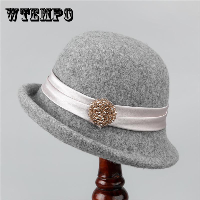 French Retro Top Hat Women's Warm Woolen Woolen Basin Hat Autumn and Winter Fashion Fisherman Hat