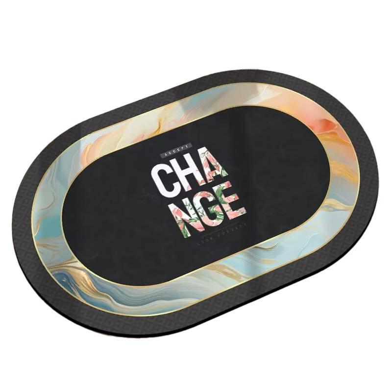 Коврик для ванной комнаты овальный, влагопоглощающий и грязеотталкивающий, коврик для ног в ванной комнате, мягкий противоскользящий коврик для ног с диатомовой грязью