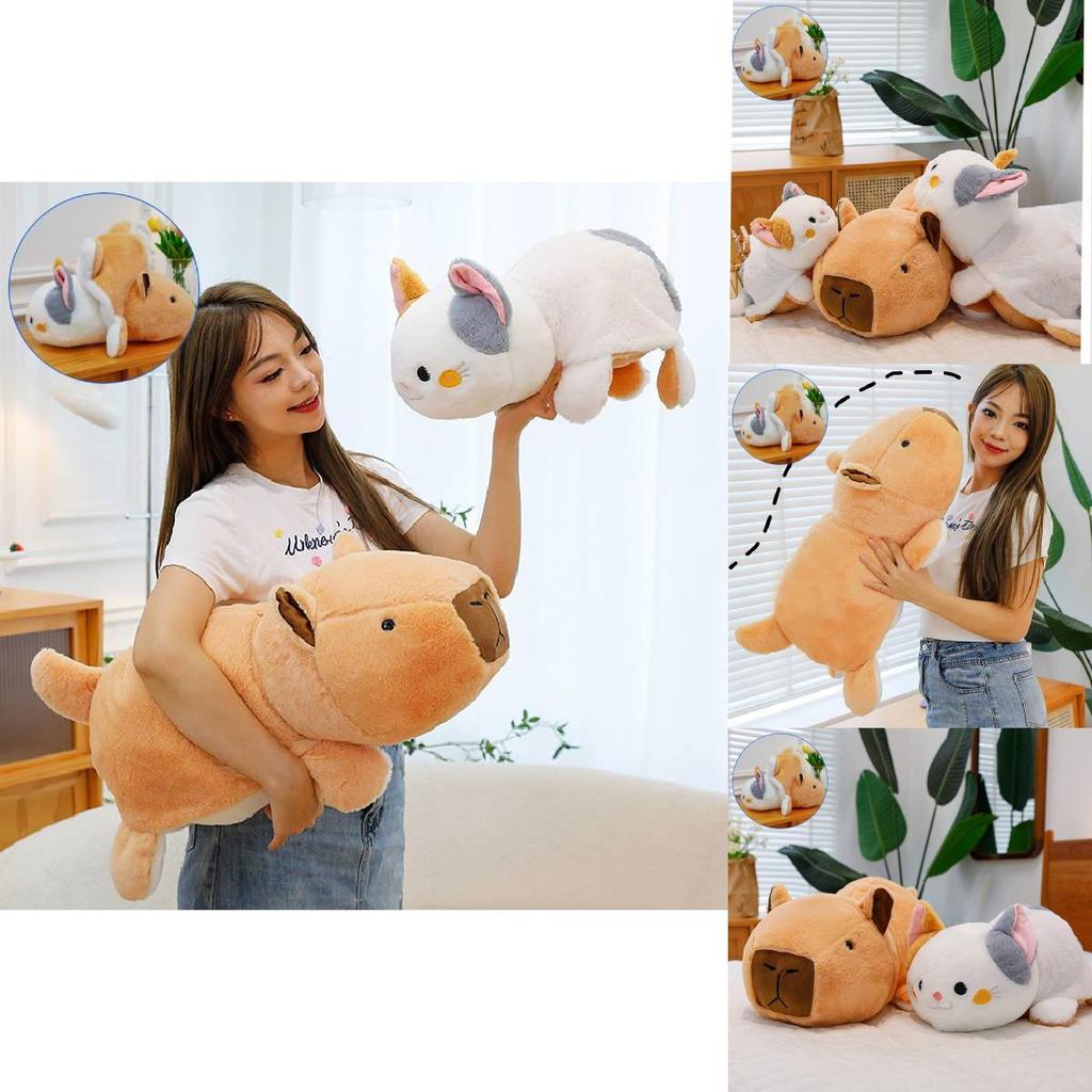 Charming Brown Capybara Plush Doll Cat Transformation Soft Toy For Kids Gift