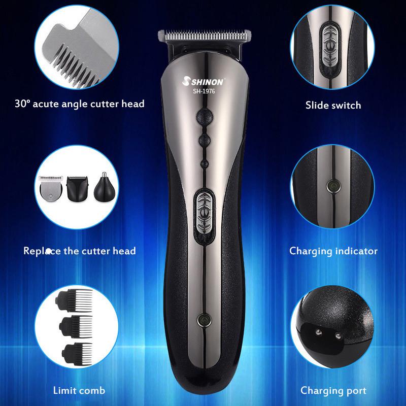 3 In 1 Rechargeable Hair Clipper Men Waterproof Electric Shaver Beard Nose Ear Shaver Hair Trimmer