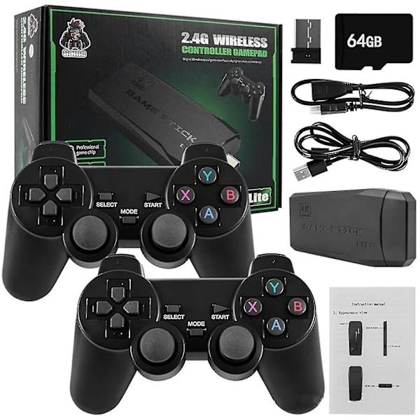20000+ 4K HDMI TV Video Game Stick Retro Game Console with 2 Wireless Controllers 64G