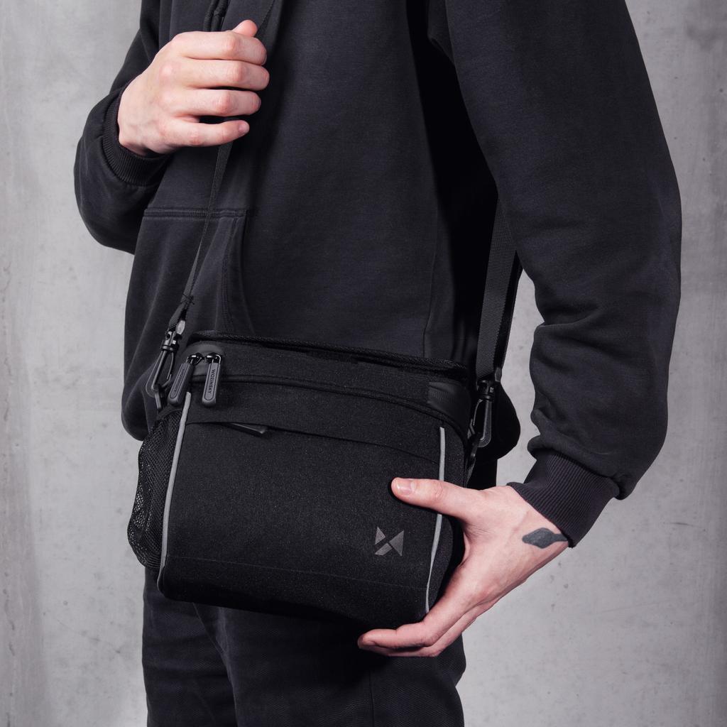 Wozinsky 4л Черная Сумка на Руль и Плечо для Велосипеда