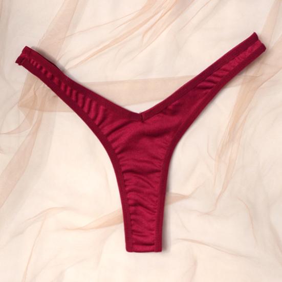 Women Thong Panties Thin Low Waist Seamless Solid Color Good Breathability Lady Underpants