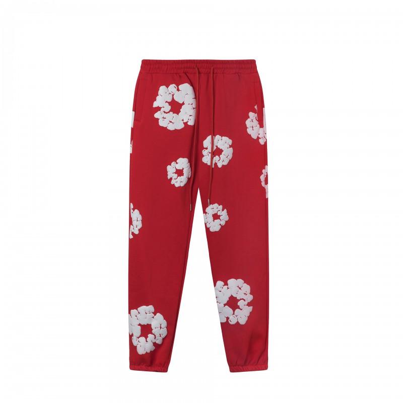 Unisex Oversized Cotton Hoodie Jogger Set With Floral Print Warm Fleece Lined Streetwear Outfit Winter